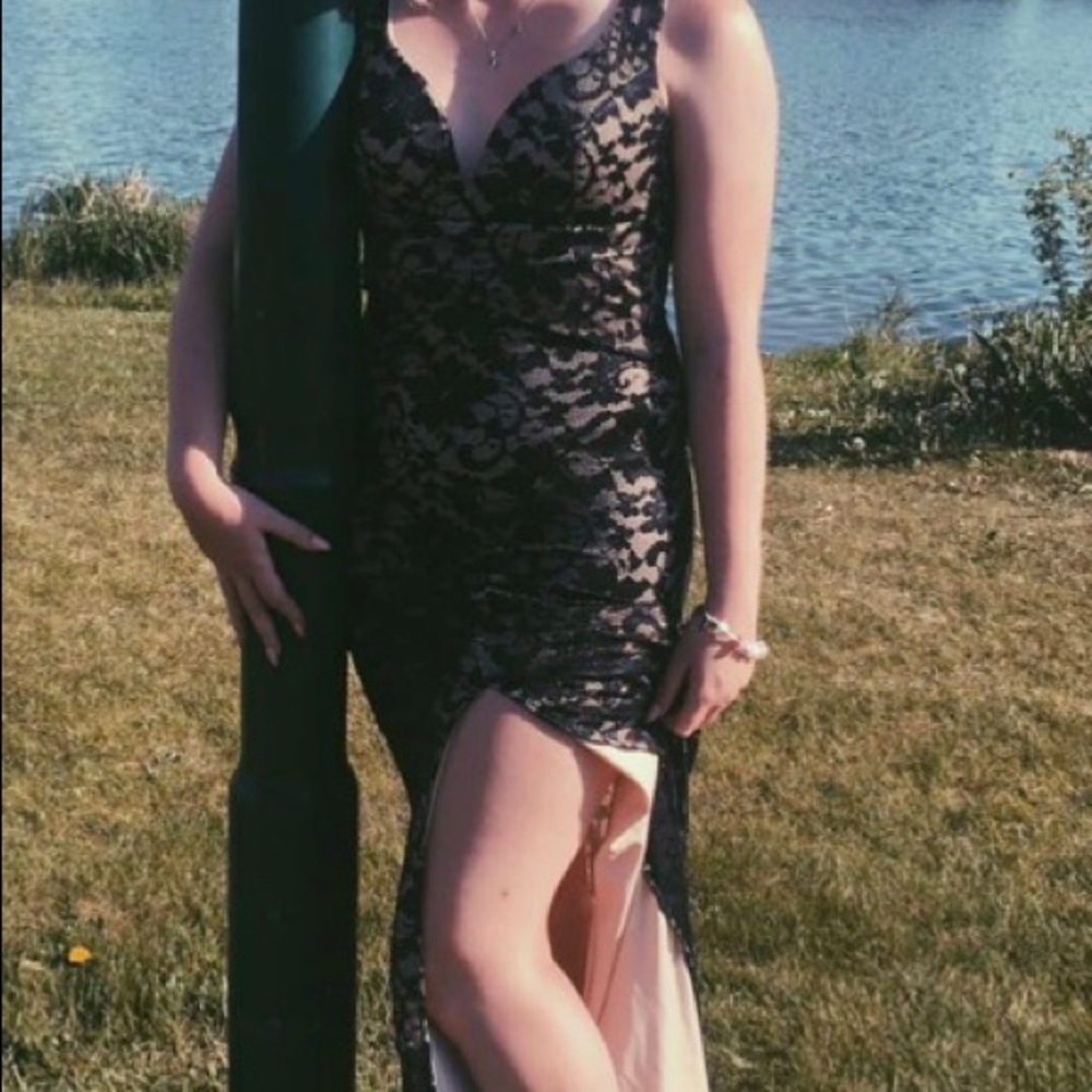 Black and Tan slim prom/dance dress